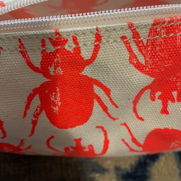 India Hicks Lucky Beetle Orange Cotton Canvas Cosmetic Bag - Picture 7 of 8